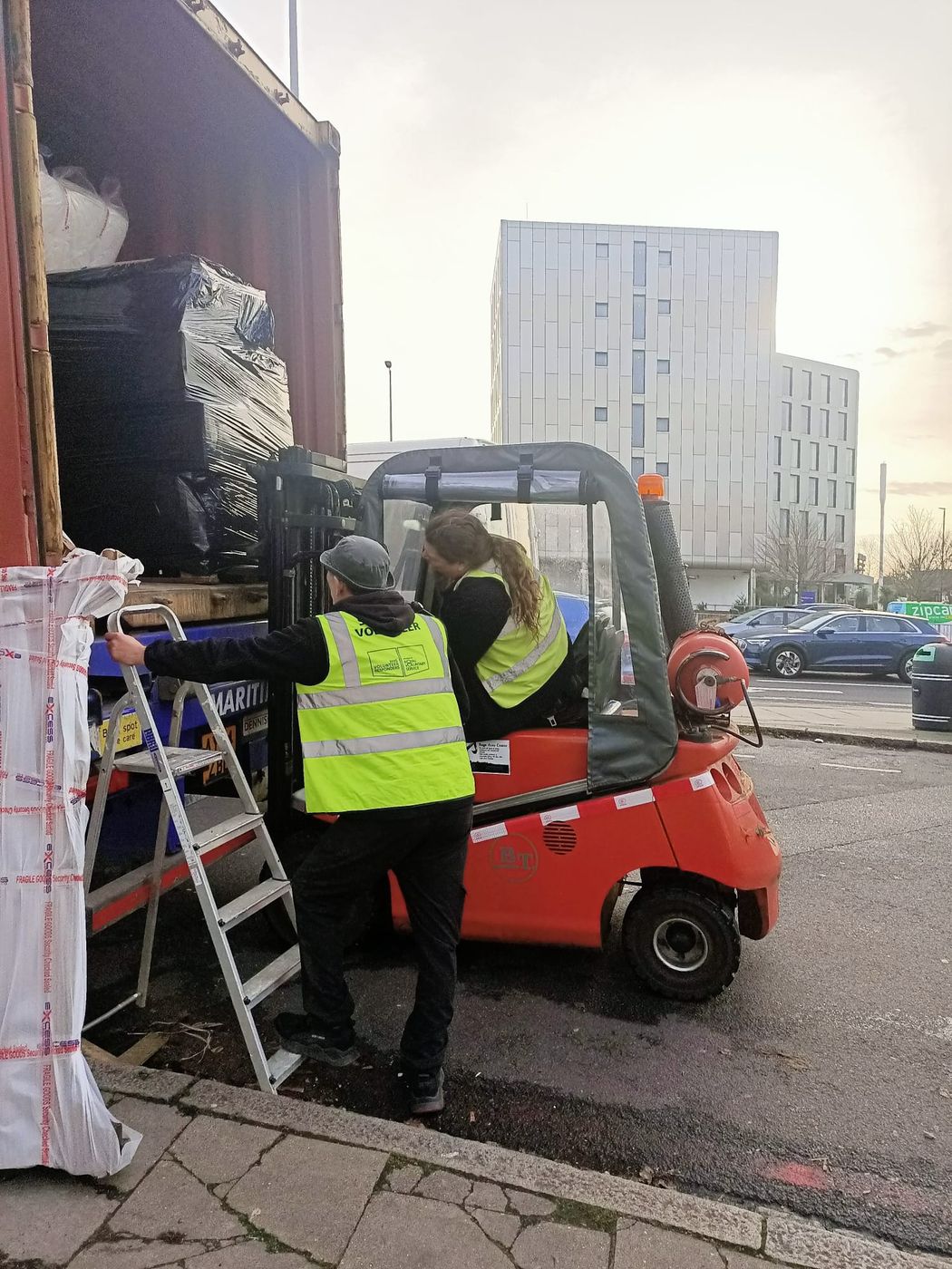 Customer luggage being loaded for collection by Excess Luggage Co.