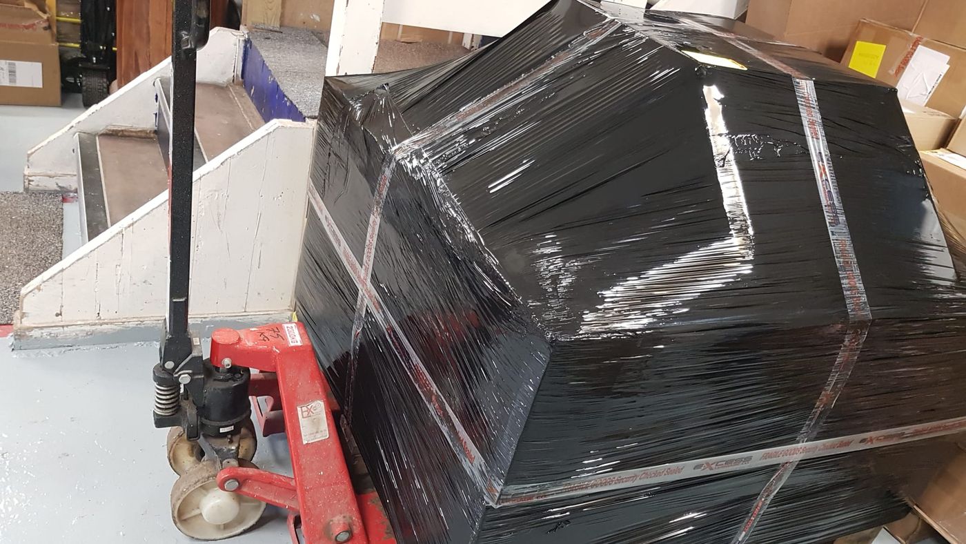 Customer luggage collected and ready for shipping