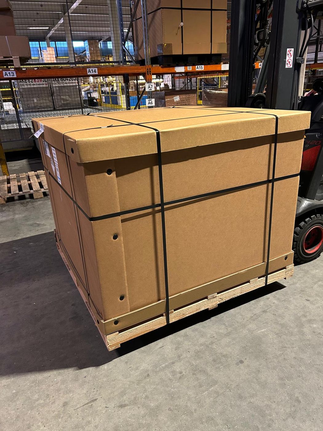 Personal effects loaded into a shipping container